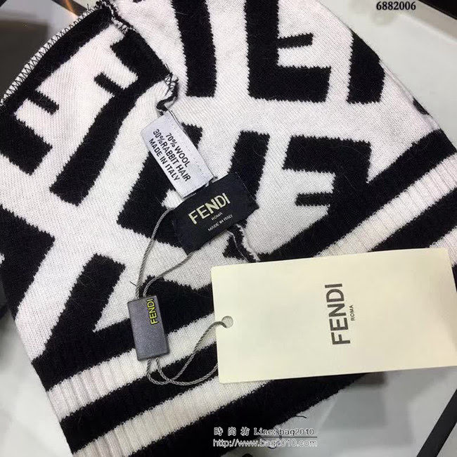 FENDI芬迪 官網最新羊毛針織帽子圍巾套裝 男女同款 6882006 LLWJ7605